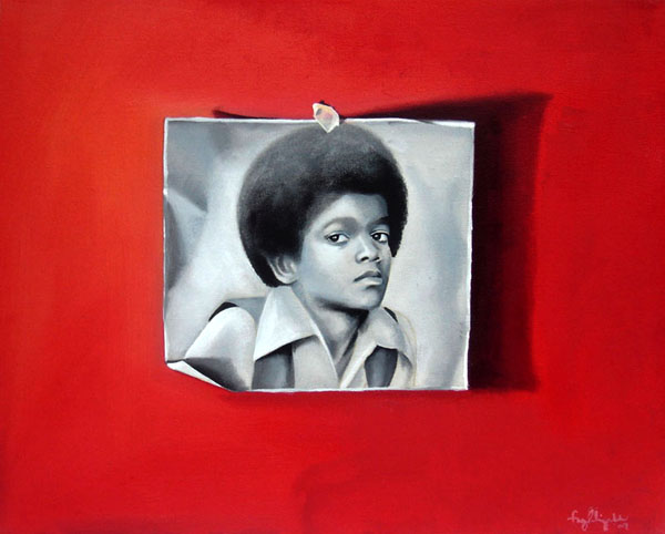 Mike on Wall, oil on canvas, 2009